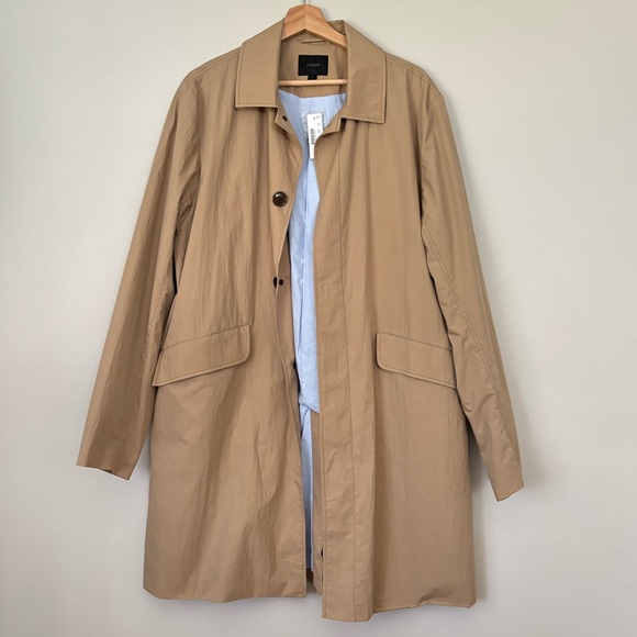J. Crew Khaki Nylon Cotton Lightweight Raincoat Jacket - Picture 3 of 9